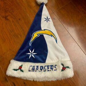 Los Angeles Chargers Christmas Holiday Santa Hat with Embroidered Logo